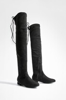 wide thigh high flat boots