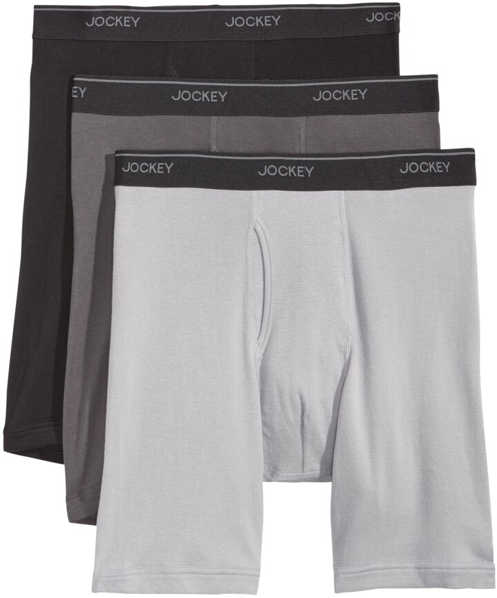 Jockey Mens 3 Pack Essential Fit Cotton Staycool Midway Boxer Briefs Shopstyle
