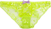 Thumbnail for your product : Agent Provocateur Brittnie neon embroidered tulle briefs