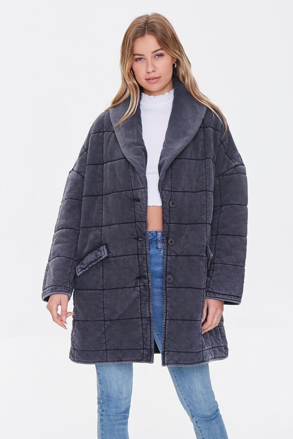 Forever 21 Quilted Longline Jacket ShopStyle