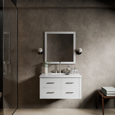 Lexora Castor 36 in W x 22 in D Single Bath Vanity and Chrome Faucet Set