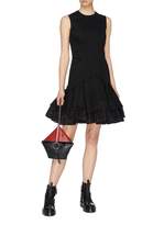 Thumbnail for your product : Alexander McQueen Detachable broderie anglaise peplum denim dress