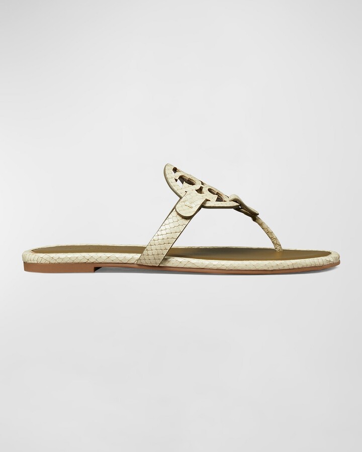 Tory Burch Miller Leather Logo Thong Sandals ShopStyle