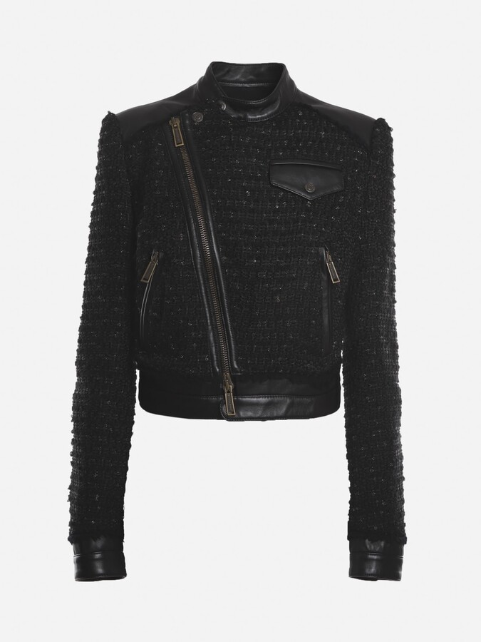 boucle biker jacket uk