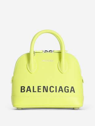 Balenciaga WOMEN'S NEON YELLOW VILLE TOP HANDLE BAG XXS