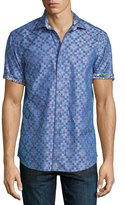 Thumbnail for your product : Robert Graham Ridgecrest Short-Sleeve Printed Shirt, Blue