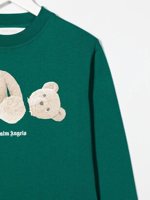 Palm Angels Kids Teddy Bear motif cotton sweatshirt