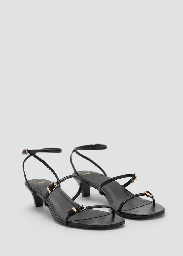 MANGO Kitten-heel sandals with buckle black