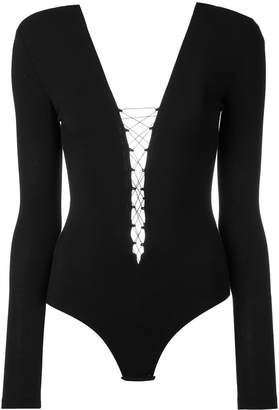 Alexander Wang T By lace up bodysuit