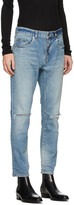 Thumbnail for your product : Saint Laurent Blue Distressed Slim Jeans