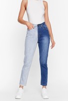 Thumbnail for your product : Nasty Gal Womens Two Tone High Waisted Mom Jeans - Black - 8, Black