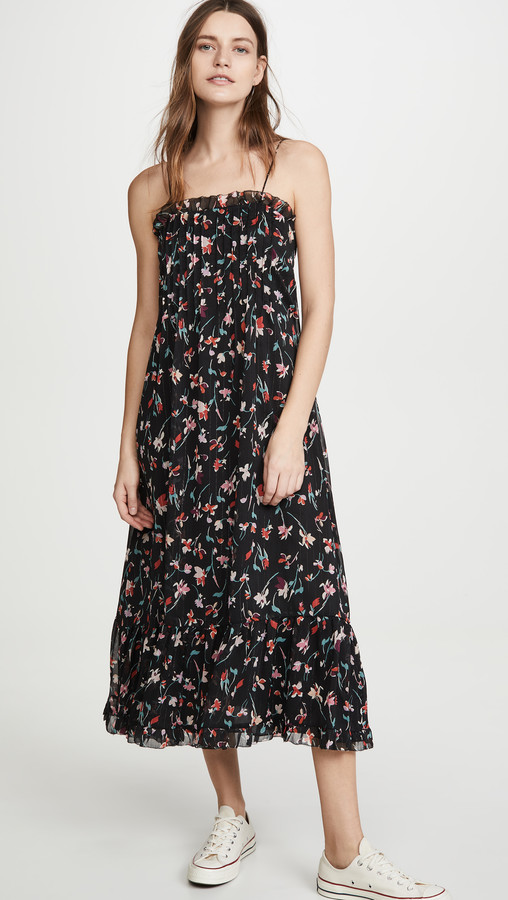 madewell cami tier midi dress