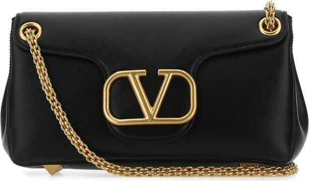 Valentino Garavani Stud Sign Leather Shoulder Bag - Black - ShopStyle