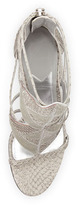 Thumbnail for your product : Brian Atwood Luanna Mixed Media Sandal, Light Gray