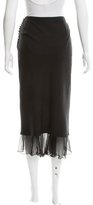 Thumbnail for your product : John Galliano Silk-Paneled Knee-Length Skirt