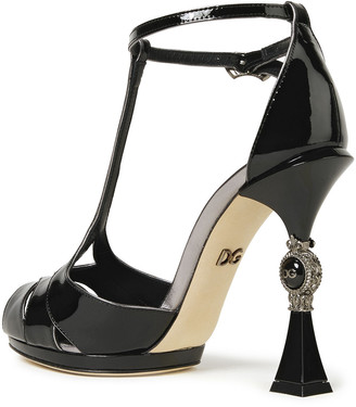Dolce & Gabbana Embellished Patent-leather Platform Sandals