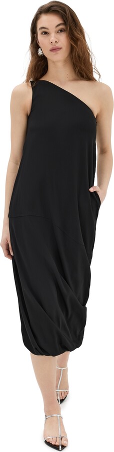 ANOTHER TOMORROW One Shoulder Bubble Sheath Dress