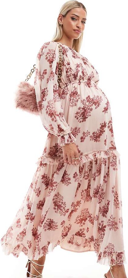 ASOS Maternity ASOS DESIGN Maternity frill tiered hem maxi dress