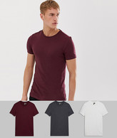 Thumbnail for your product : ASOS DESIGN 3 pack organic muscle fit t-shirt with crew neck save