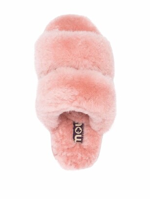 Mou Stripes shearling slippers