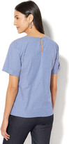 Thumbnail for your product : New York and Company Madison Stretch Shirt - Embroidered - Metallic Stripe - 7th Avenue