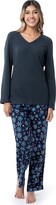 Thumbnail for your product : Fruit of the Loom Women's Waffle V-Neck Top and Flannel Pant Sleep Set