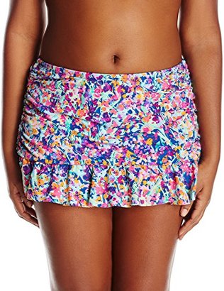 Kenneth Cole Reaction Women's Plus-Size Don't Mesh with Me Skirted Bikini Bottom
