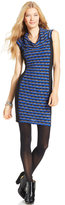 Thumbnail for your product : Spense Cowl-Neck Printed Colorblocked Dress