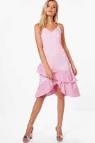 Thumbnail for your product : boohoo Stripe & Gingham Mix Ruffle Detail Dress