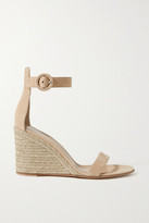 Thumbnail for your product : Gianvito Rossi Portofino 85 Suede Espadrille Wedge Sandals