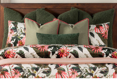 Smithsonian Floral Print Velvet Duvet Cover & Insert Set