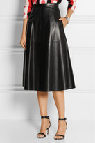 Thumbnail for your product : Valentino Leather A-line midi skirt