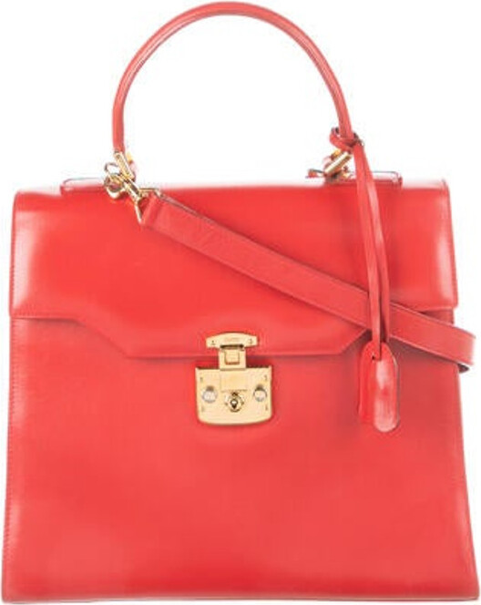 Gucci Lady Lock Leather Top Handle Bag ShopStyle