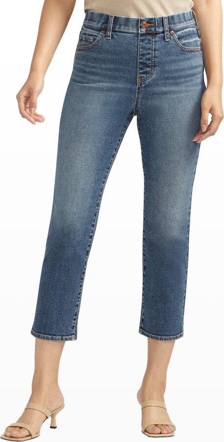 Jag Women's Valentina High Rise Straight Leg Cropped Jeans