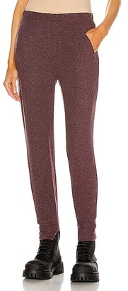 Enza Costa Peached Jersey Split Cuff Jogger in Red
