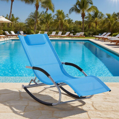 Highland Dunes Outdoor Chaise Lounge Chair Gravity Rocking Recliner Rocker