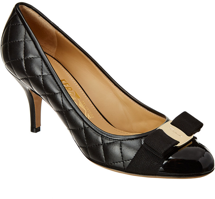 quilted vara bow pump shoe