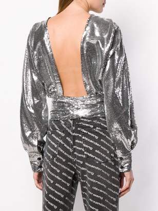 MSGM open back sequined top