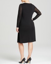 Thumbnail for your product : Eileen Fisher Plus Sheer Sleeve Silk Dress