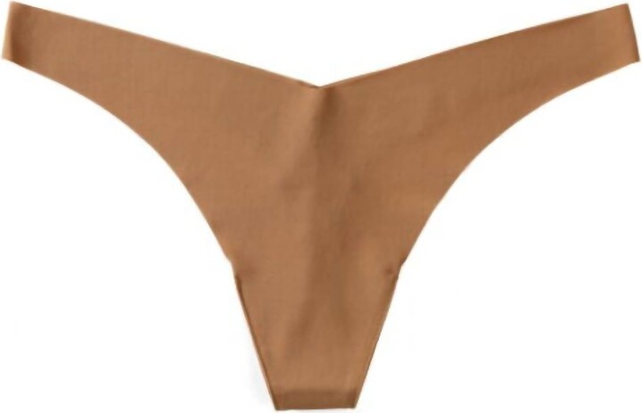 Commando Women's Classic Solid Tiny Thong In Caramel