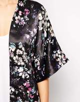 Thumbnail for your product : Warehouse Dark Floral Check Kimono