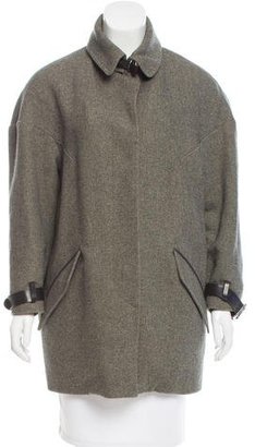 Isabel Marant Leather-Accented Wool Coat