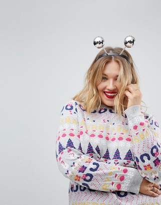 ASOS Curve Foundation CURVE All Things Holidays Sweater In Metallic Yarn
