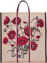 Thumbnail for your product : Gucci Floral-Embroidered Woven Tote Bag