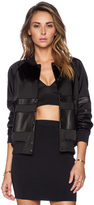 Thumbnail for your product : Alexander Wang T by Stretch Satin Bomber Jacket