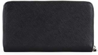 Prada Zip Around Wallet In Saffiano Leather With Pencil