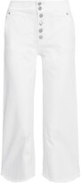 Thumbnail for your product : DKNY Cropped Frayed Mid-rise Wide-leg Jeans