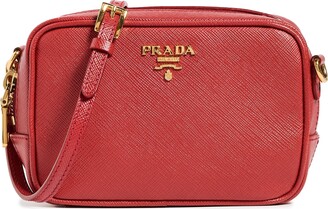 Prada Emblème Saffiano Leather Shoulder Bag - Red