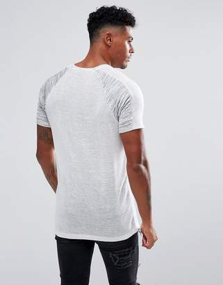 ASOS Design T-Shirt In Linen Look Fabric With Contrast Panels