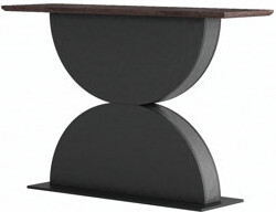 Latitude Run 47'' Double Semi-Circles 3D Hammer-Textured LED Lighted Console Table for Modern Entryways and Living Rooms